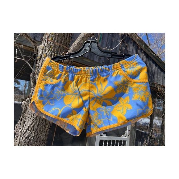 Billabong 90s Boardie Watershorts Blue Yellow Floral Sz L - Picture 1 of 6